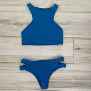 MIKOH blue halter bikini